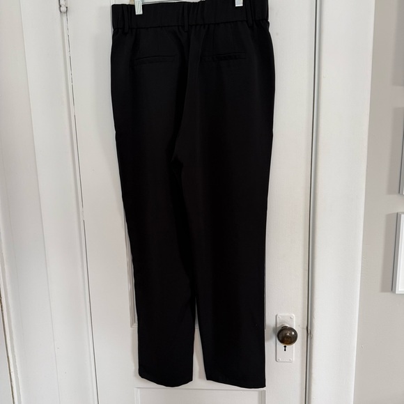 Halara Pleated Straight-Leg Pants Elastic Waist Black Women Size M - Picture 3 of 5